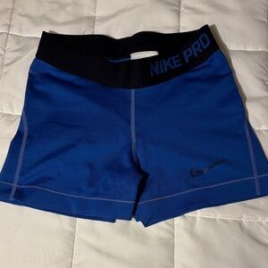 Nike Pro Athletic Shorts Spandex in Blue and Black